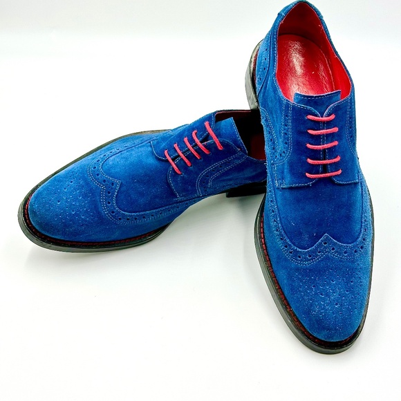 Bugatchi Suede Wingtip Derby's Mens SZ 9.5 - Picture 2 of 16